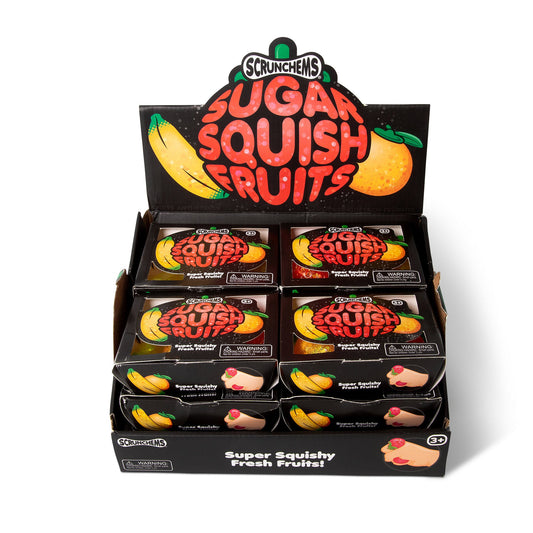 Scrunchems Sugar Squish Fruits Groovy Squishy Fidget Toy 3 Pack