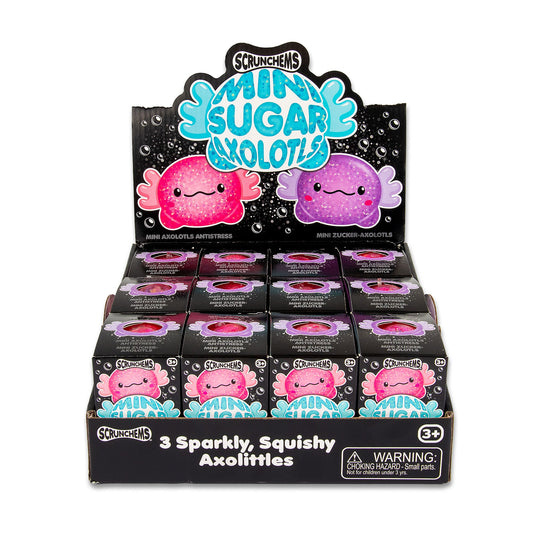 Scrunchems Mini Sugar Axolotls Groovy Squishy Fidget Toy 3 Pack