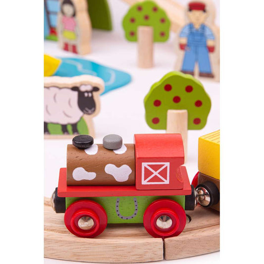 Bigjigs Rail Farm Wooden Train Set