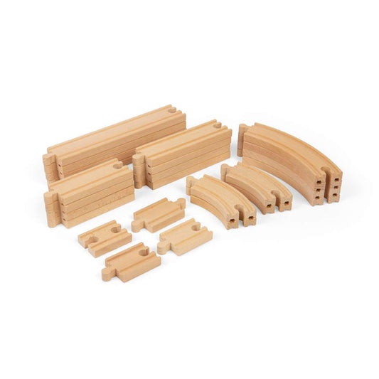 Bigjigs Rail Curves and Straights Expansion Wooden Train Track Set