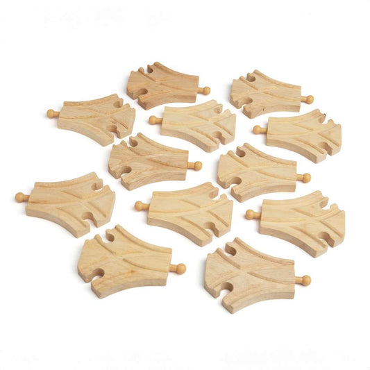 Bigjigs Rail Curved Turnouts Wooden Train Accessory