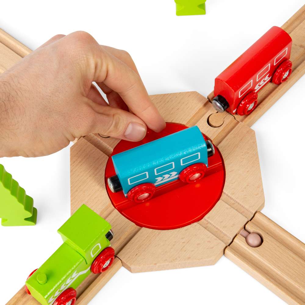 Bigjigs Rail 4 Way Turntable Wooden Train Track Accessory