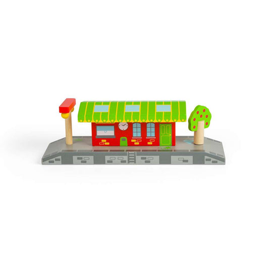 Bigjigs Rail Village Station Wooden Train Accessory