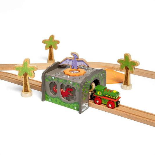 Bigjigs Rail T-Rex Tunnel Wooden Train Accessory