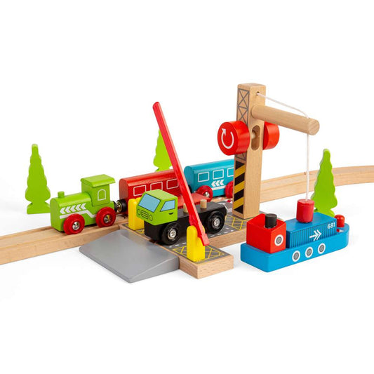 Bigjigs Rail Container Shipping Yard Wooden Train Accessory