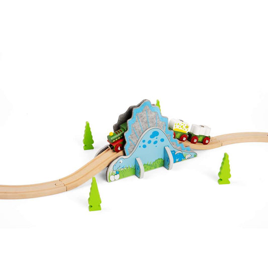 Bigjigs Rail Dino Riser Tunnel Wooden Train Accessory