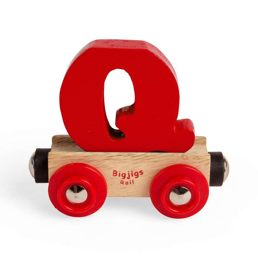Bigjigs Rail Name Letters Q Wooden Train Accessory