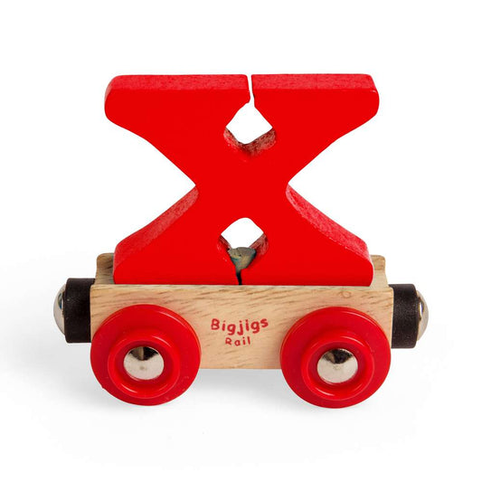 Bigjigs Rail Name Wooden Letter X Train Carriage Toy