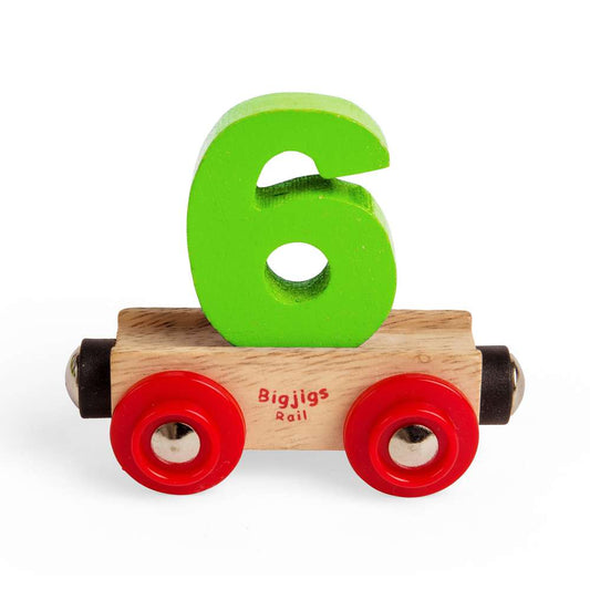 Bigjigs Rail Name Number 6 Wooden Train Carriage