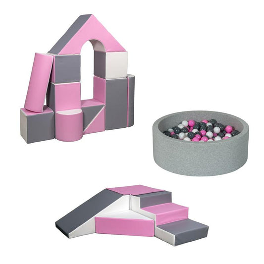 Soft Play Kingdom Ultimate Soft Play Bundle Pink Grey White