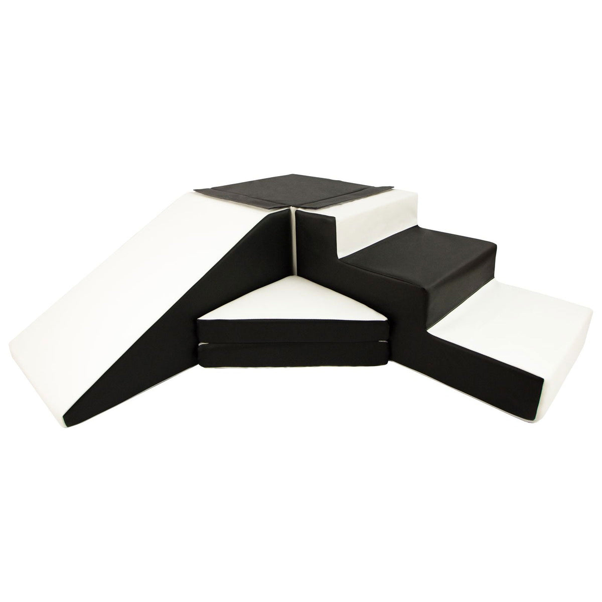 Soft Play Kingdom Step & Slide Soft Play Set Black White