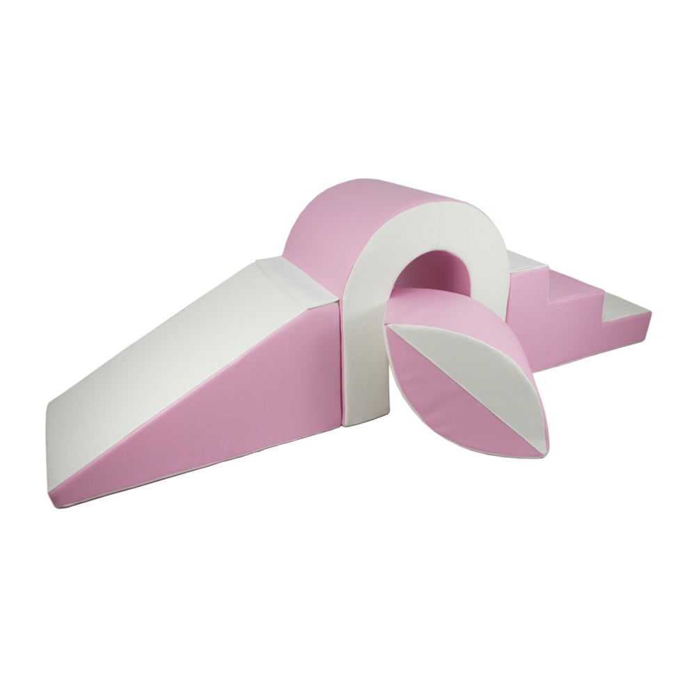 Soft Play Kingdom Bridge Ball Step & Slide Set Pastel Pink