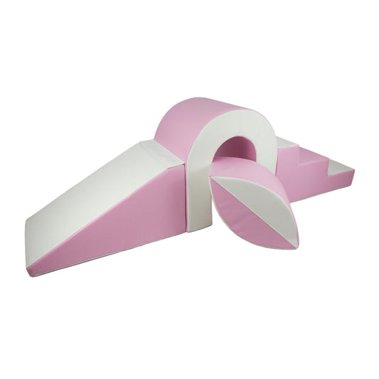 Soft Play Kingdom Bridge Ball Step & Slide Set Pastel Pink