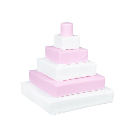 Soft Play Kingdom Pyramid Stacking Tower Pastel Pink