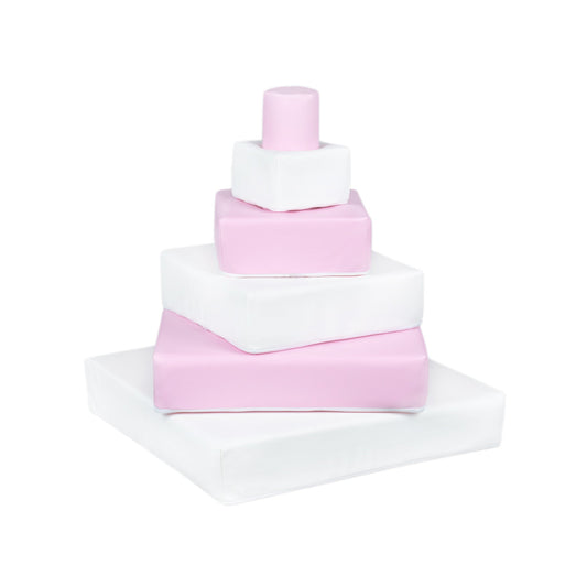 Soft Play Kingdom Pyramid Stacking Tower Pastel Pink