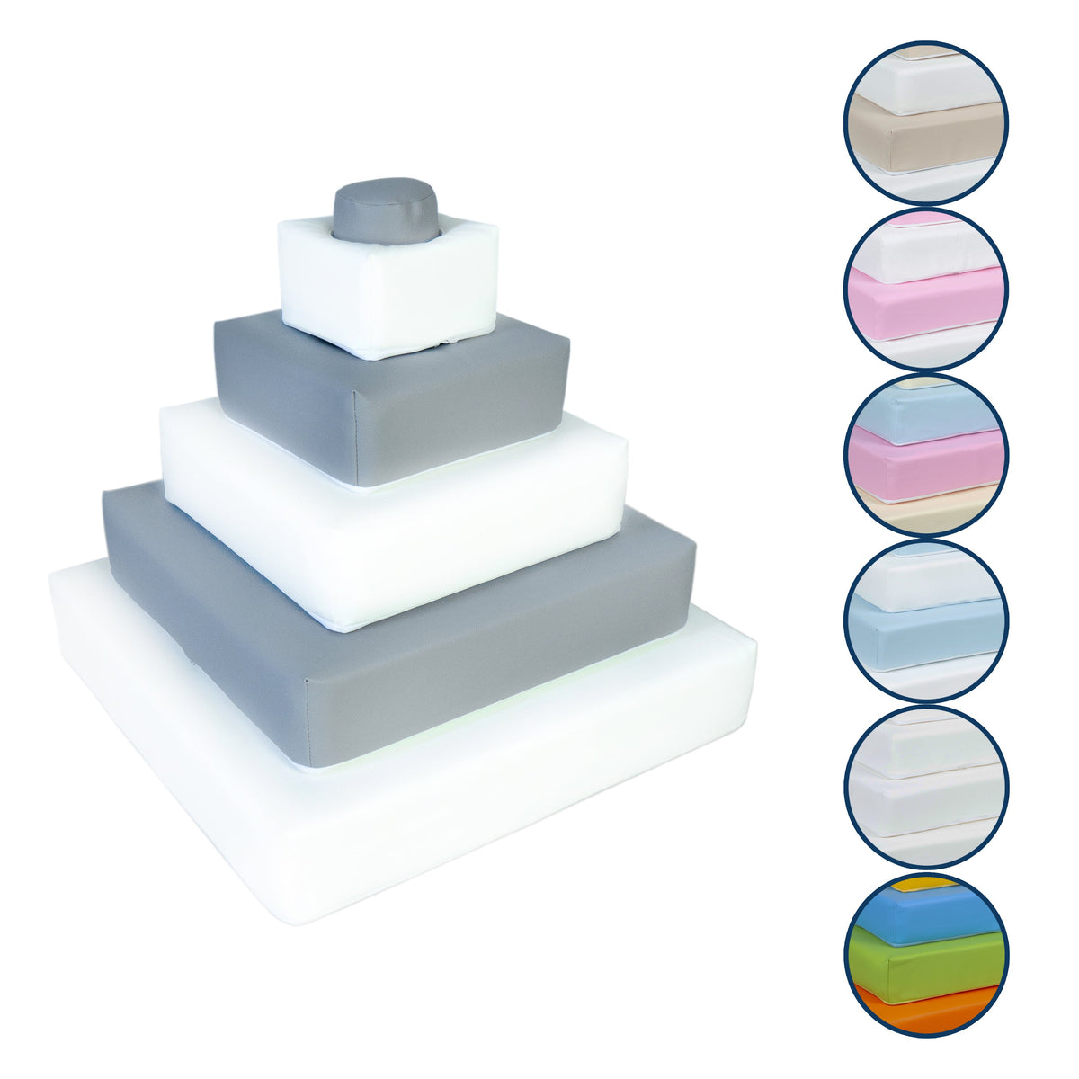 Soft Play Kingdom Pyramid Stacking Tower Grey