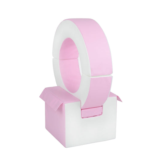 Soft Play Kingdom Hoop & Cube Step & Slide Add-On Pastel Pink