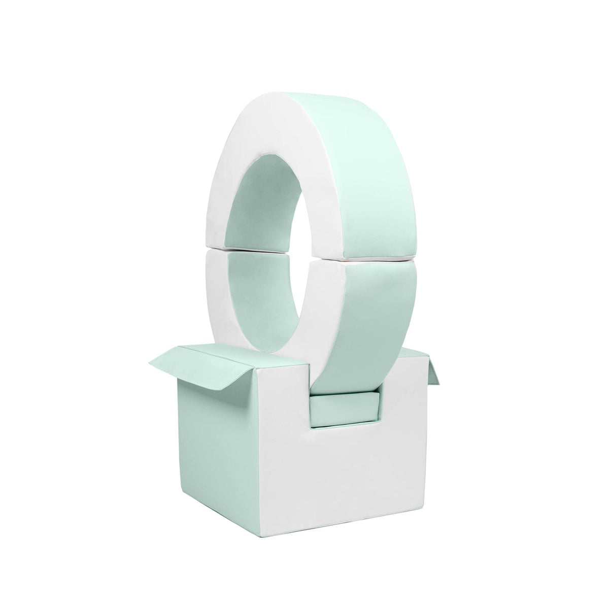 Soft Play Kingdom Hoop & Cube Step & Slide Add-On Pastel Mint White
