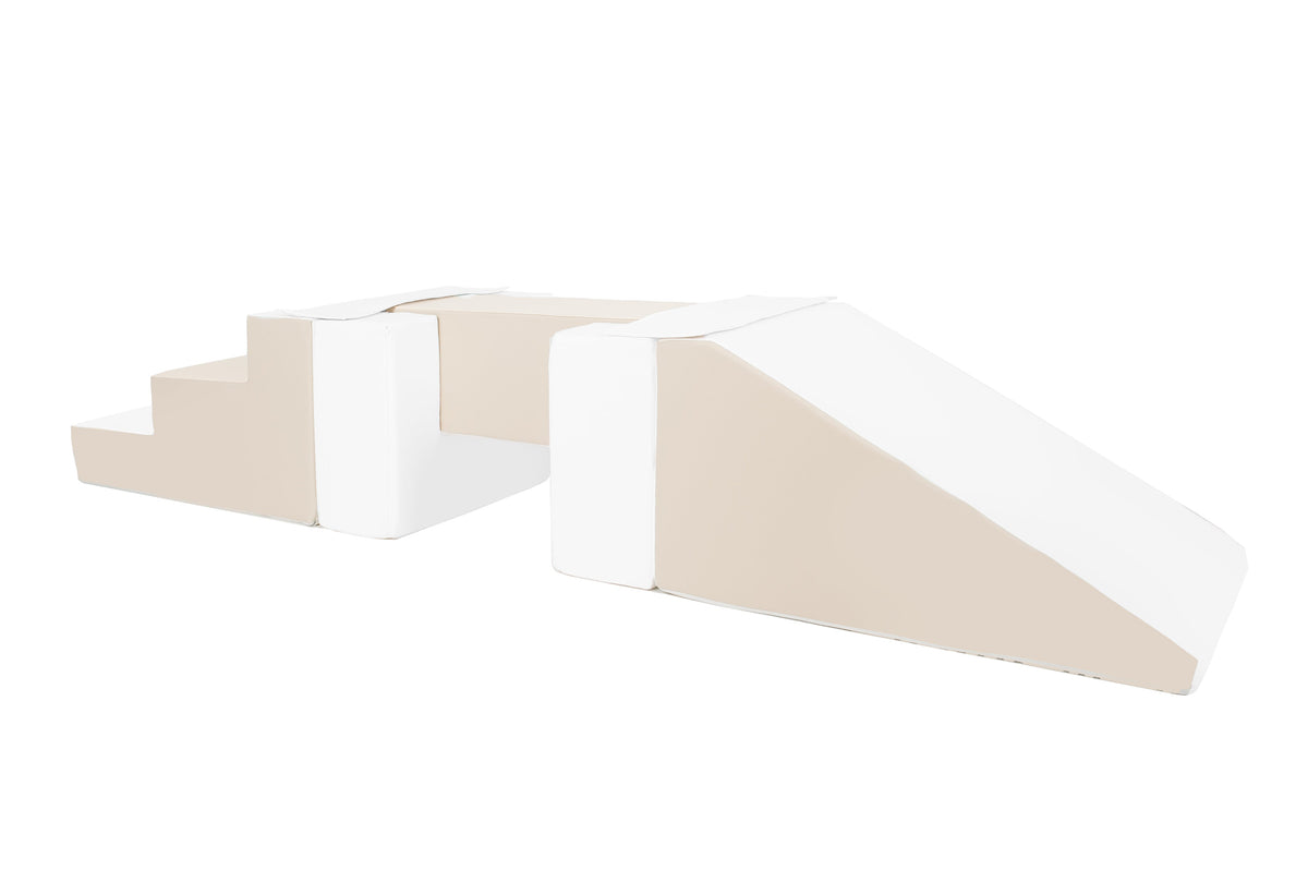 Soft Play Kingdom Balance Beam Step & Slide Set Beige