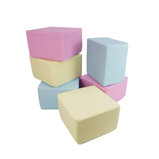 Soft Play Kingdom Pastel Trio Building Blocks 6-Piece Set