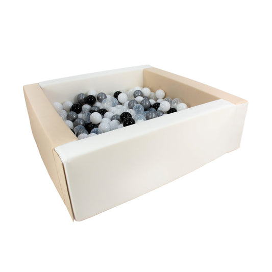 Soft Play Kingdom Square Ball Pit Beige & White