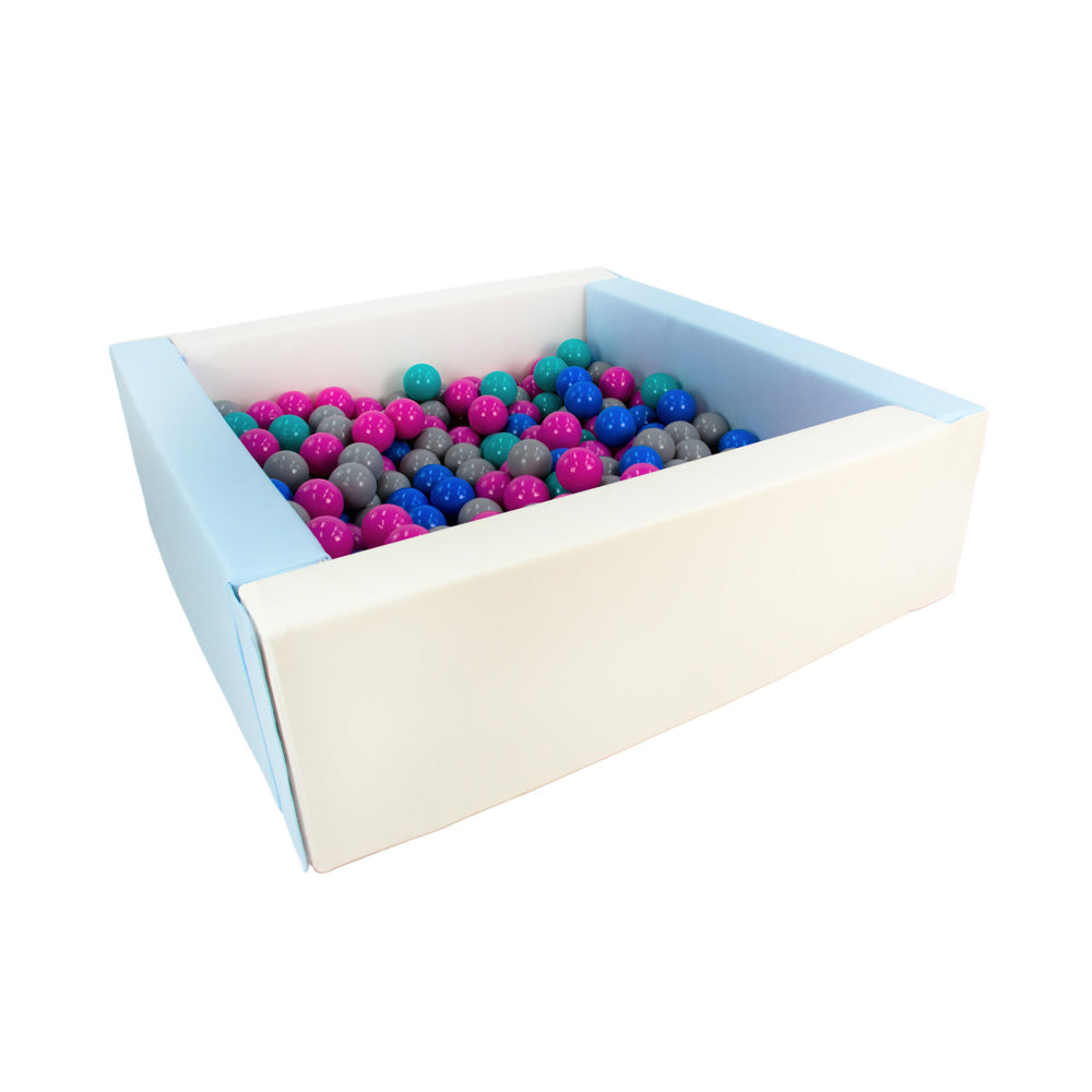 Soft Play Kingdom Square Ball Pit Pastel Blue & White