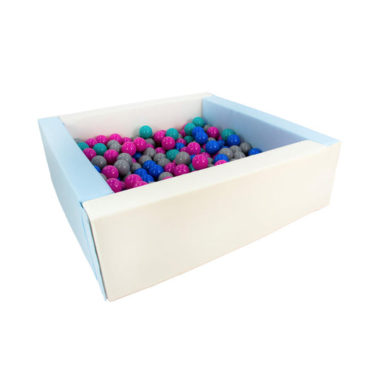 Soft Play Kingdom Square Ball Pit Pastel Blue & White