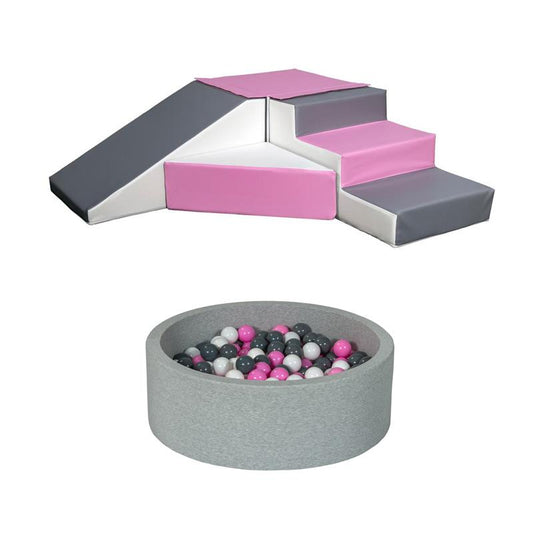 Soft Play Kingdom Step Slide Ball Pit Bundle Pink
