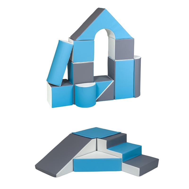 Soft Play Kingdom Castle 6 Piece Step Slide Bundle Blue