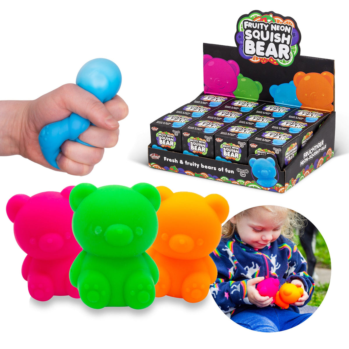Scrunchems Fruity Neon Squish Bears Scented Groovy Squishy Fidget Toy