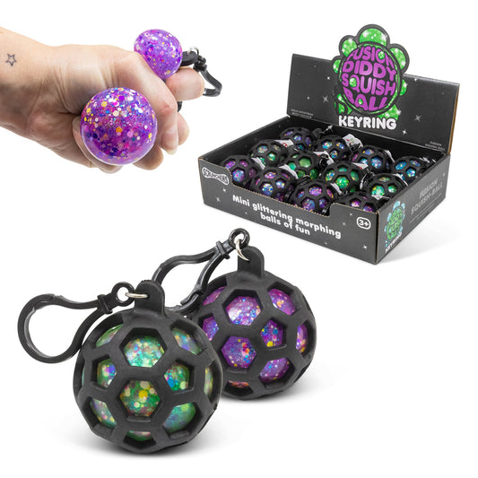Scrunchems Fusion Mesh Groovy Squishy Fidget Toy Keychain