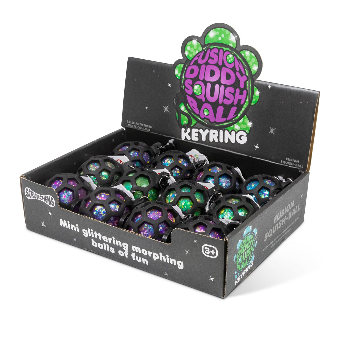 Scrunchems Fusion Mesh Groovy Squishy Fidget Toy Keychain