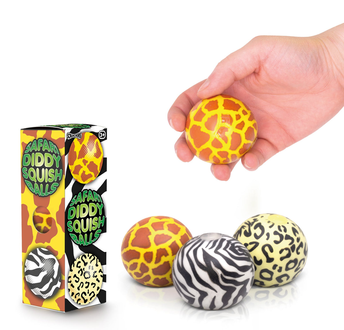 Scrunchems Safari Mini Groovy Squishy Fidget Toy 3 Pack