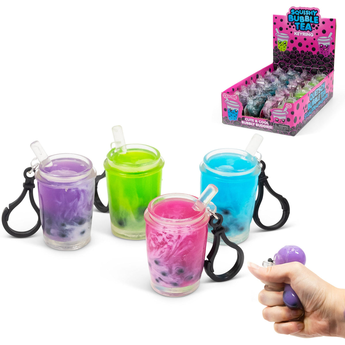 Scrunchems Bubble Tea Squeeze Squishy Keychain Fidget Toy
