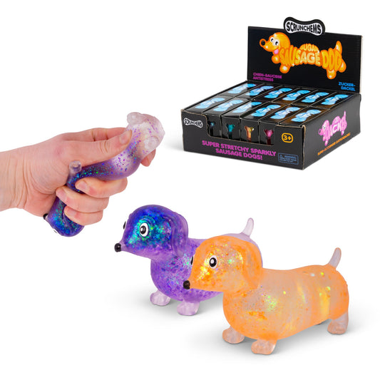Scrunchems Sugar Sausage Dog Groovy Squishy Fidget Toy