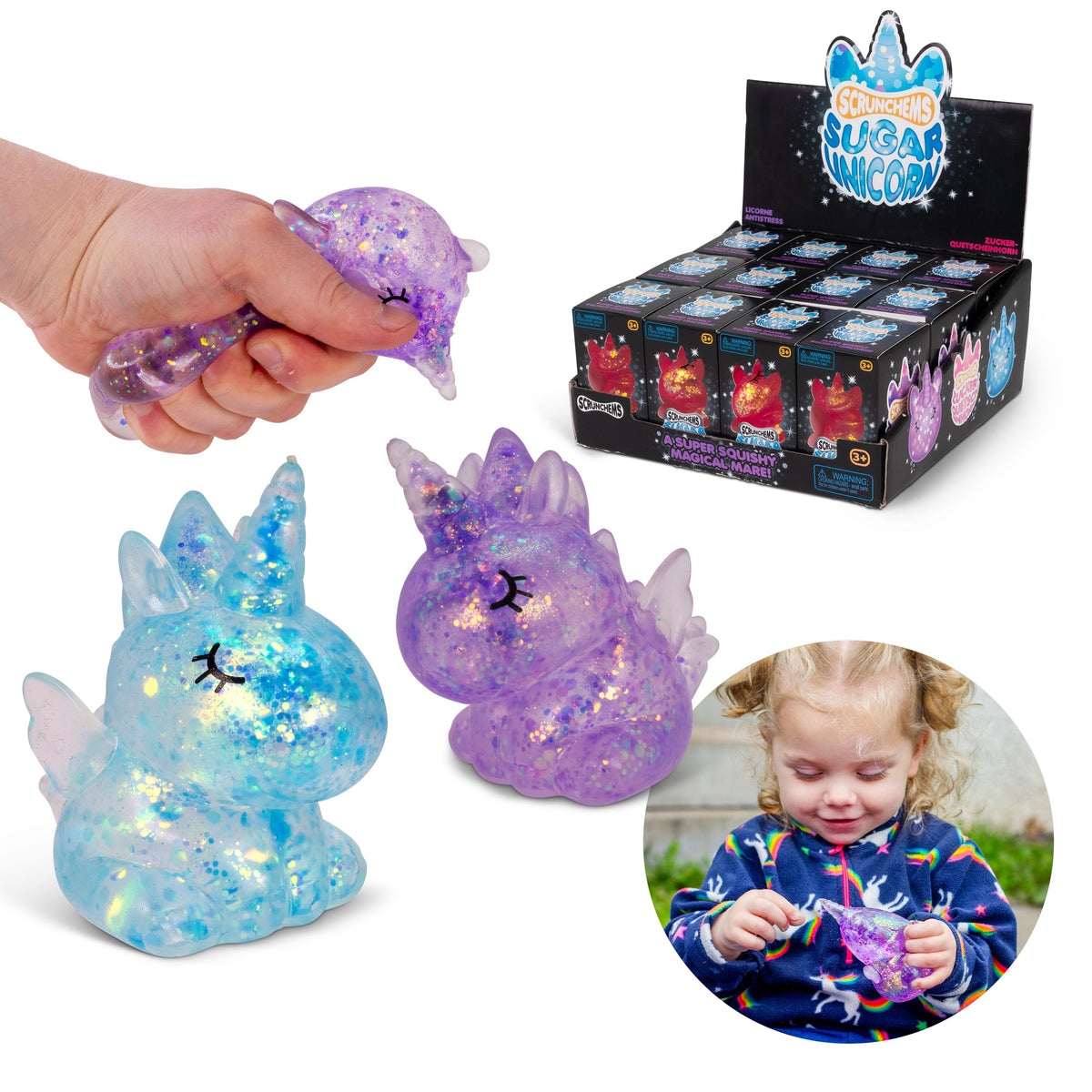 Scrunchems Sugar Unicorn Groovy Squishy Fidget Toy