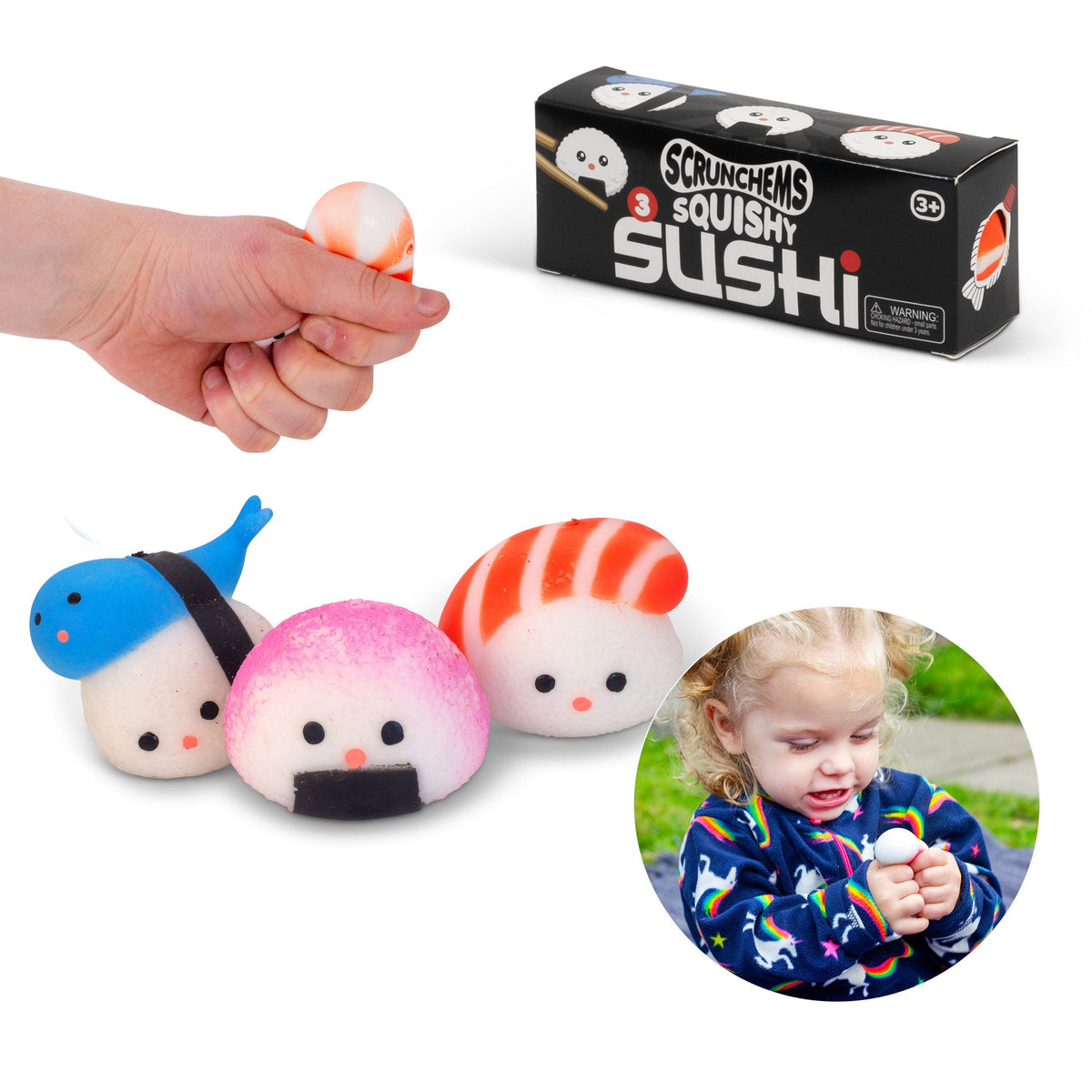 Scrunchems Squishy Sushi Fidget Toy 3 Pack
