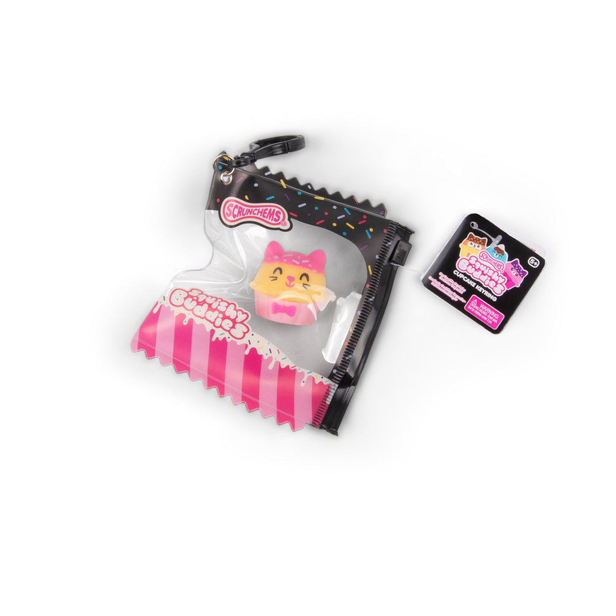 Scrunchems Cupcake Mochi Groovy Squishy Fidget Toy Keyring