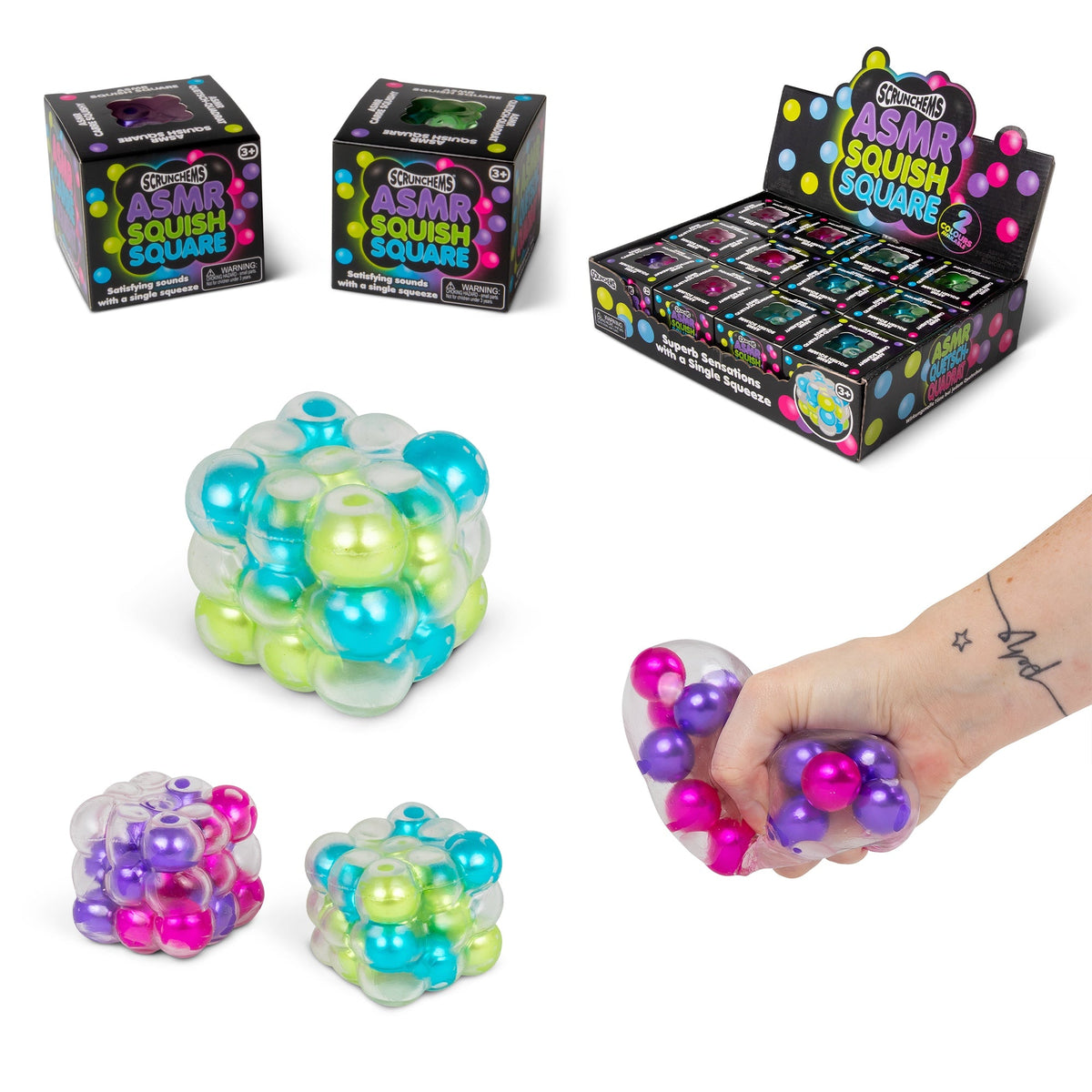 Scrunchems ASMR Squish Square Groovy Squishy Fidget Toy