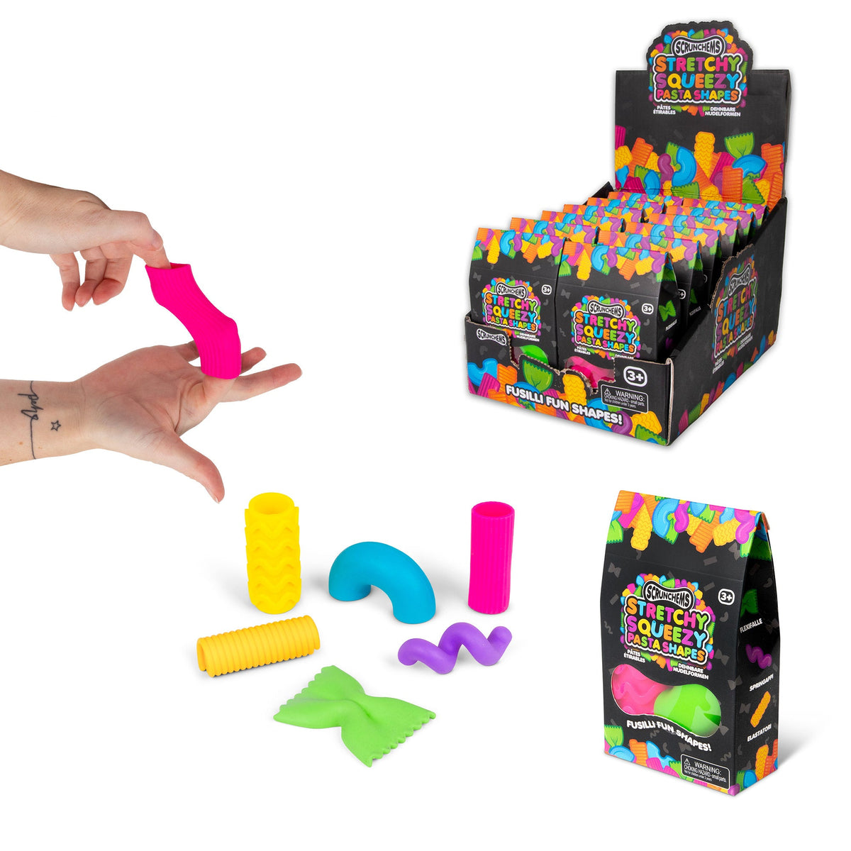 Scrunchems Stretchy Squeezy Pasta Shapes Groovy Squishy Fidget Toy