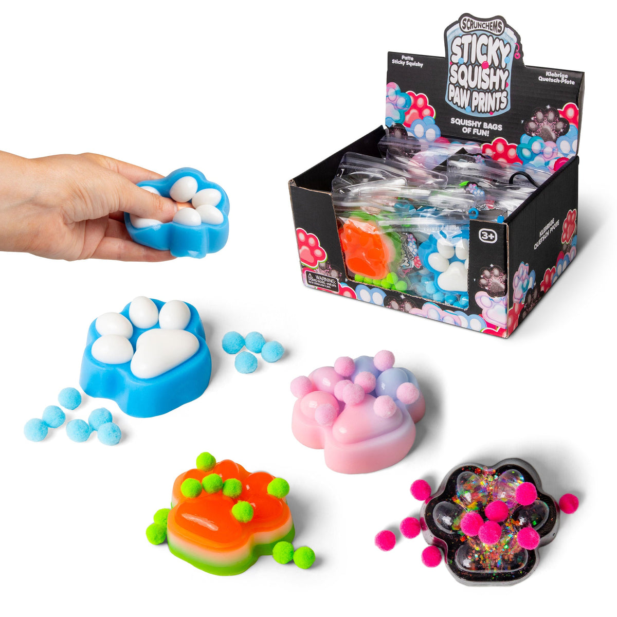 Scrunchems Paw Prints Sticky Squishy Fidget Toy
