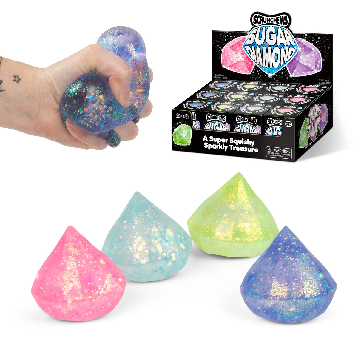 Scrunchems Sugar Diamond Groovy Squishy Fidget Toy