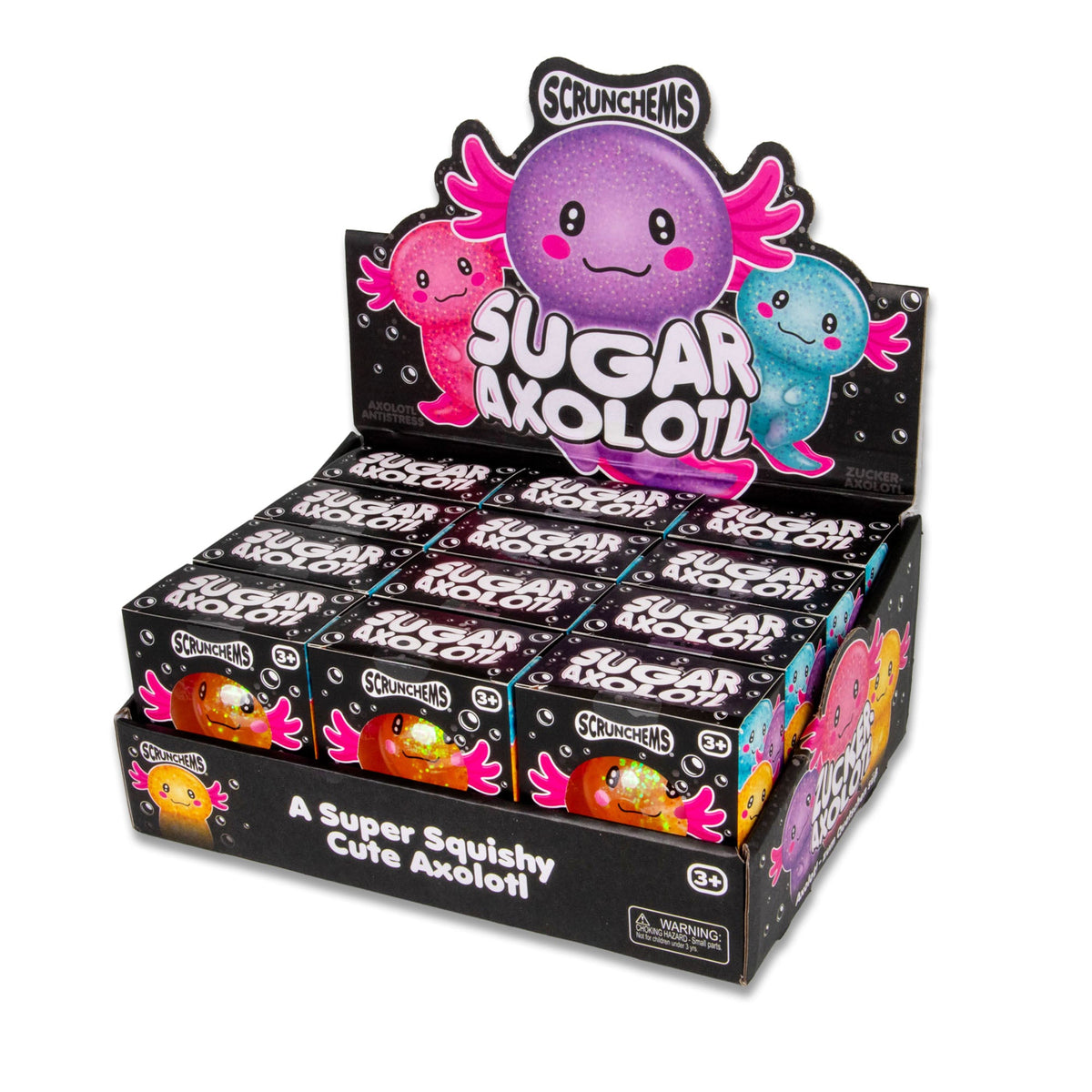 Scrunchems Sugar Axolotl Groovy Squishy Fidget Toy