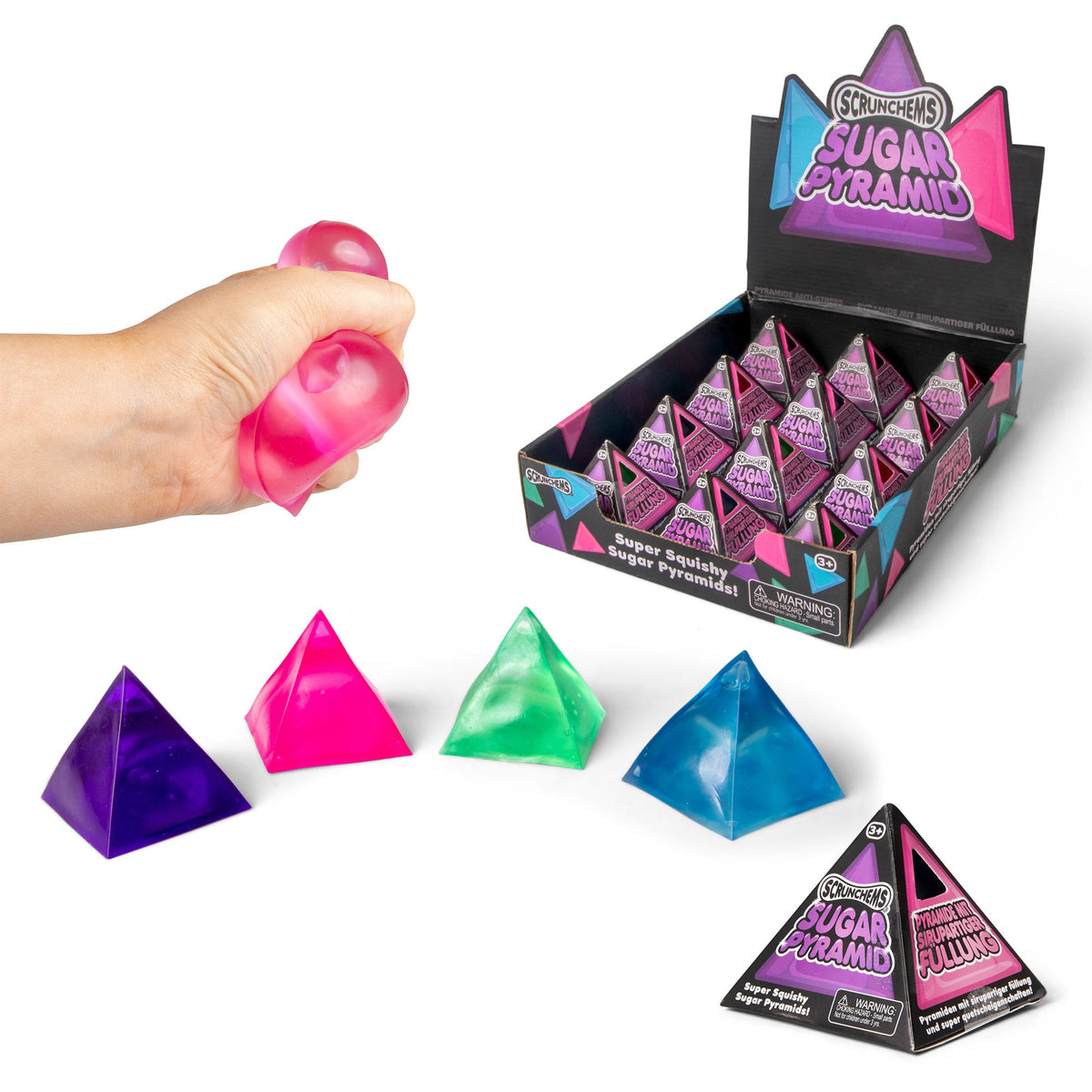 Scrunchems Sugar Pyramid Groovy Squishy Fidget Toy