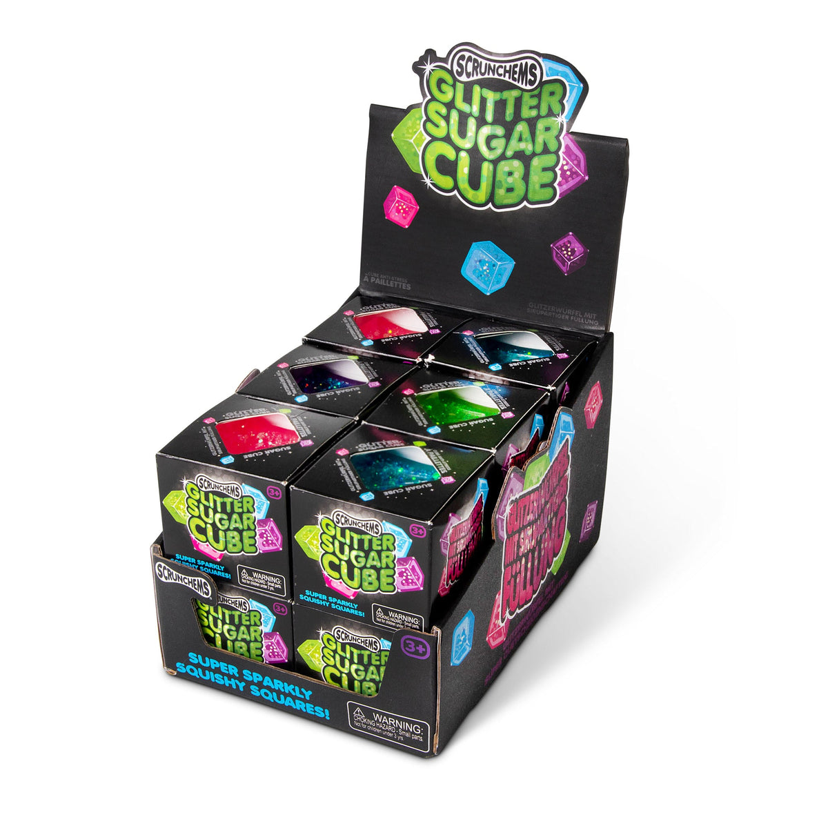 Scrunchems Glitter Sugar Cube Groovy Squishy Fidget Toy