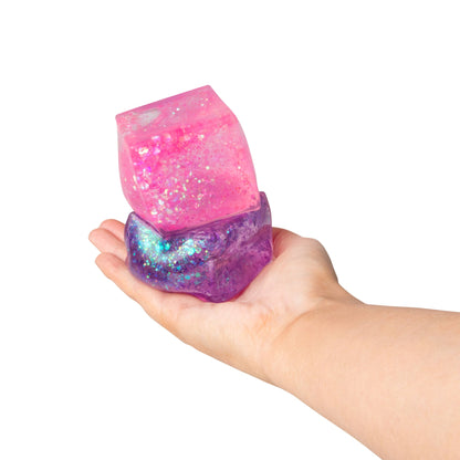 Scrunchems Glitter Sugar Cube Groovy Squishy Fidget Toy