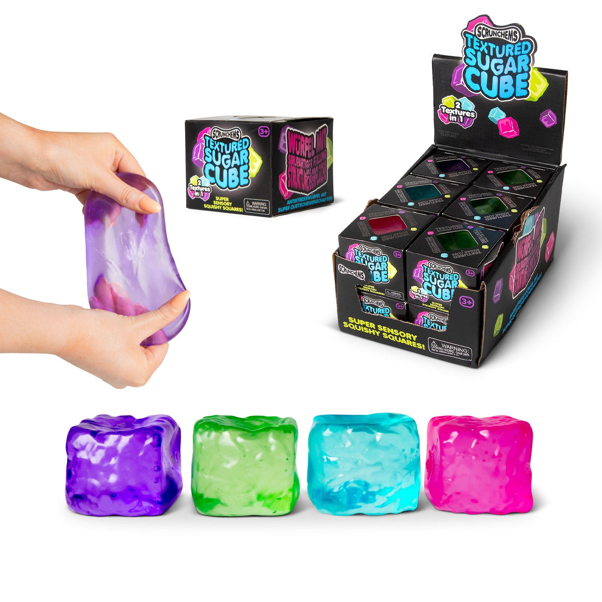 Scrunchems Textured Sugar Cube Groovy Squishy Fidget Toy