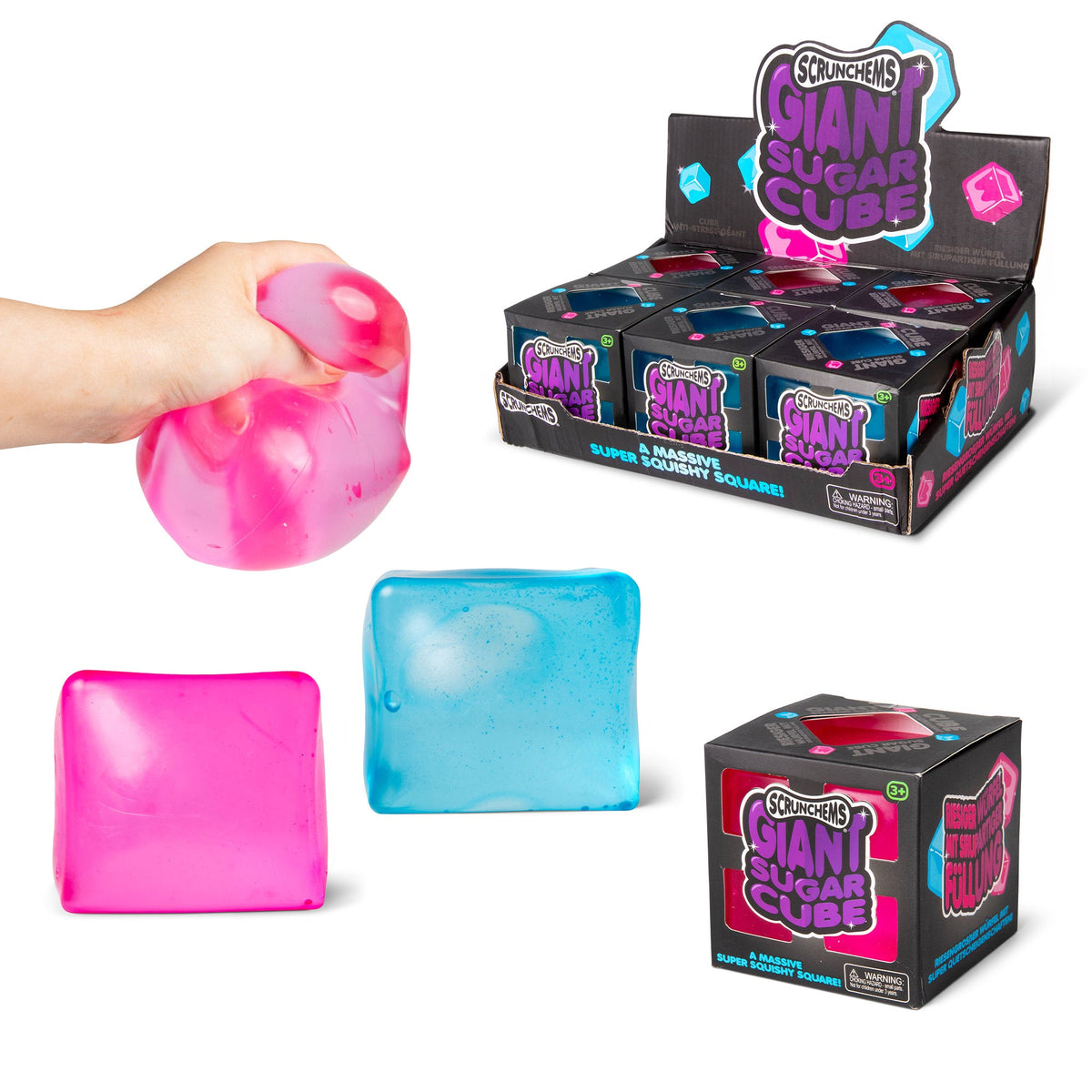 SCRUNCHEMS Giant Sugar Cube Groovy Squishy Fidget Toy