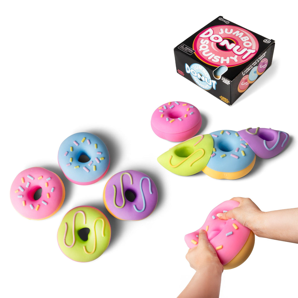 SCRUNCHEMS Jumbo Donut Groovy Squishy Fidget Toy