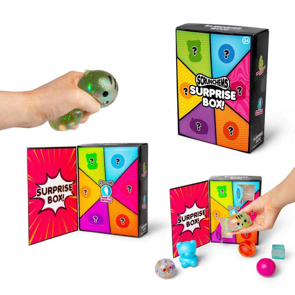 Scrunchems Surprise Box Groovy Squishy Fidget Toy 6 Pack